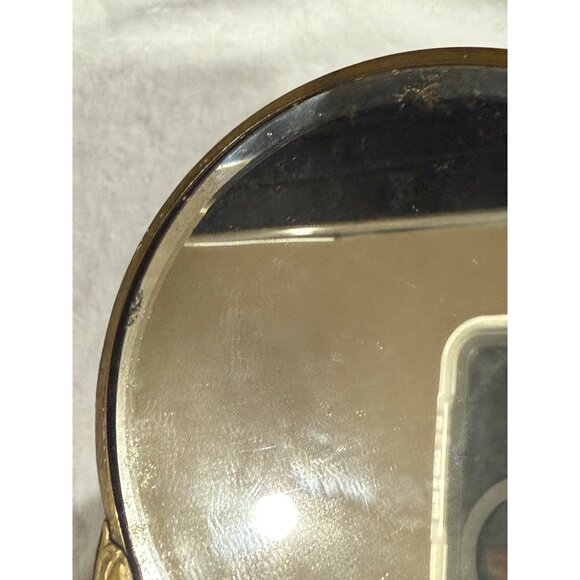 Antique Ornate Brass Hand Mirror With Cherub & Floral Design & Detailed Handle - Picture 8 of 13